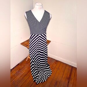 Talbots Sleeveless Striped Maxi Dress